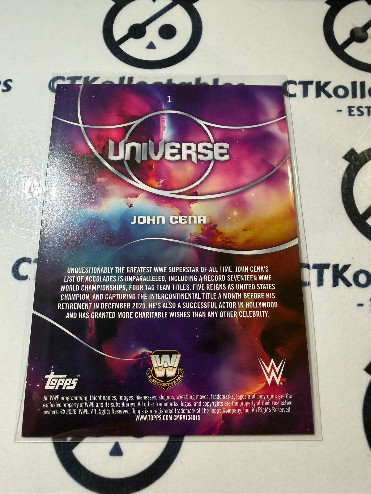 2026 WWE Topps Universe #1 John Cena Base Card