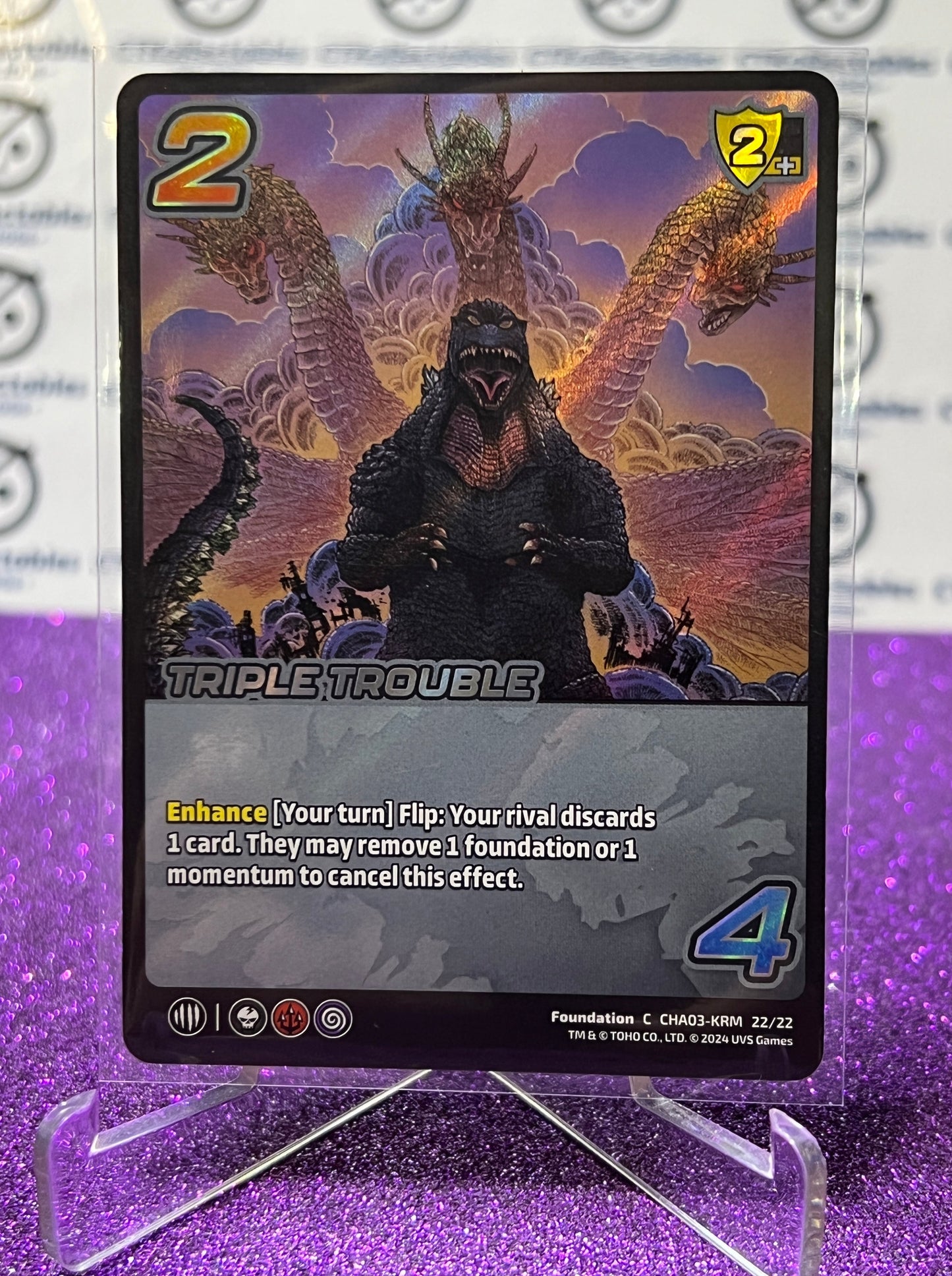 2024 UNIVERSUS GODZILLA TRIPLE TROUBLE # CHA03-KRM 22/22 FOIL GAME TRADING CARD