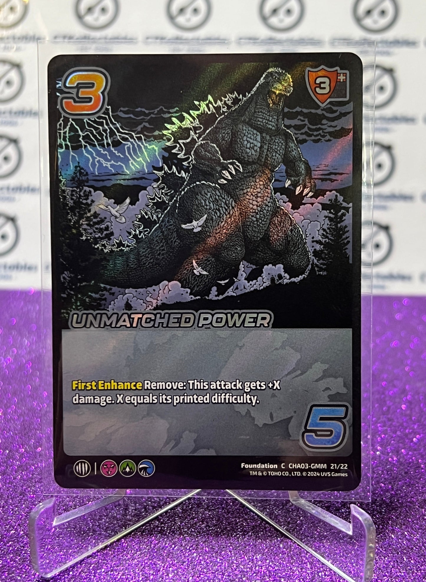 2024 UNIVERSUS GODZILLA UNMATCHED POWER # CHA03-GMM 21/22 FOIL GAME TRADING CARD