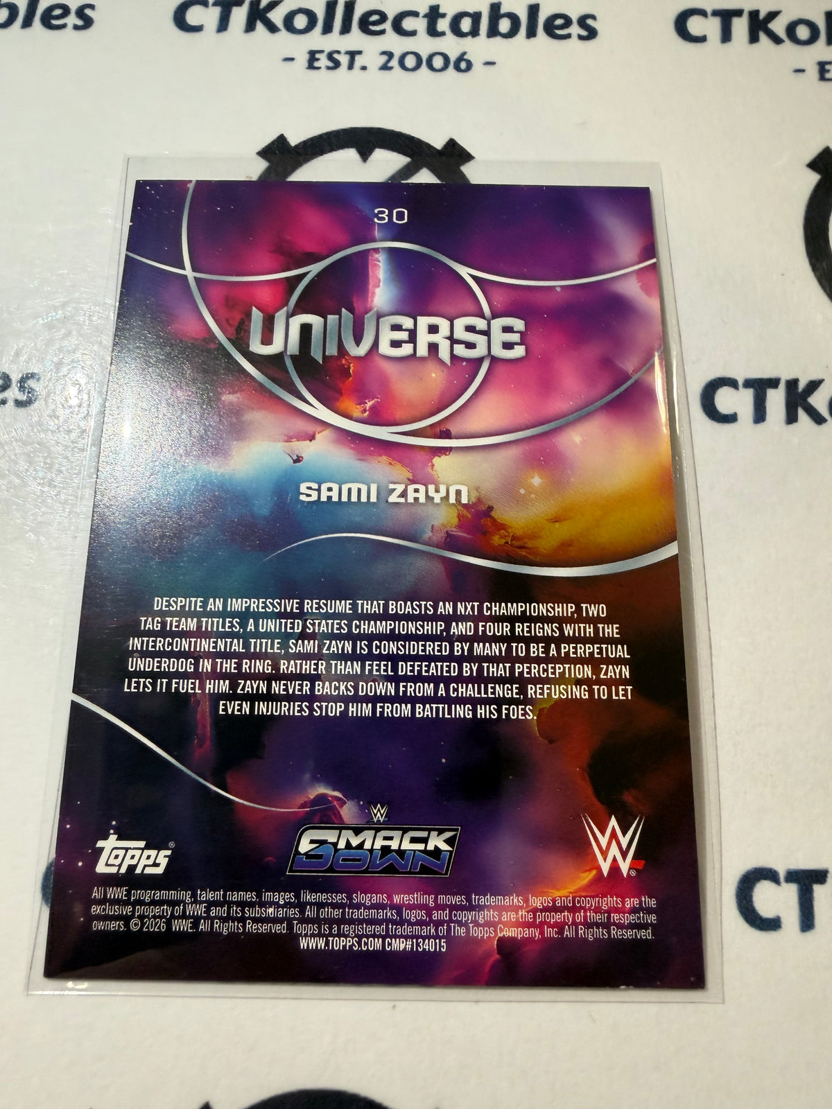 2026 WWE Topps Universe #30 Sami Zayn Base Card