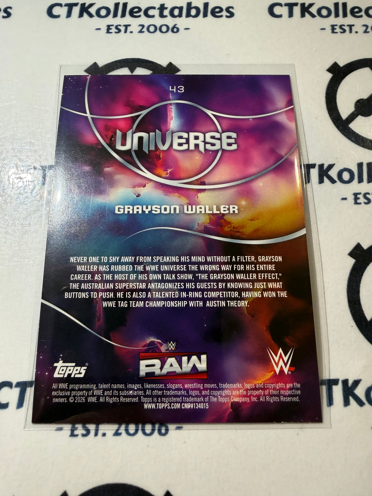 2026 WWE Topps Universe #44 Grayson Waller Base Card