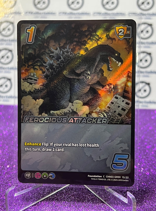 2024 UNIVERSUS GODZILLA FEROCIOUS ATTACKER # CHA03-GMM 13/22 FOIL GAME TRADING CARD