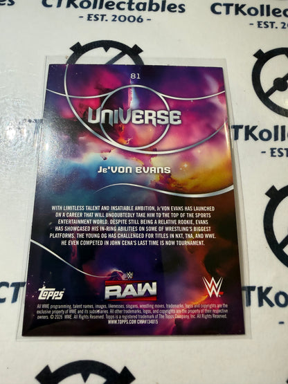 2026 WWE Topps Universe #81 Je'Von Evans Base Card