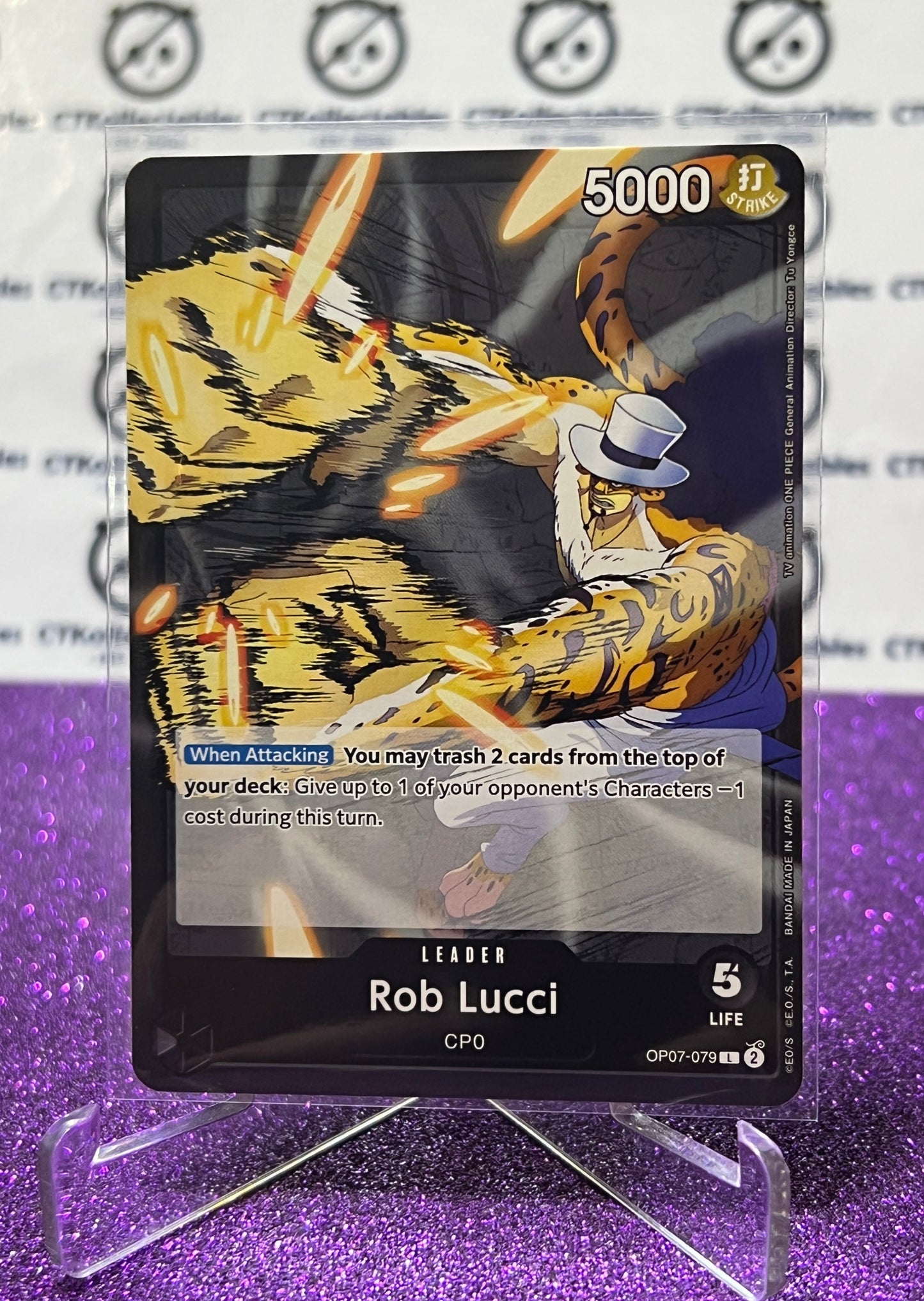 2024 ONE PIECE ROB LUCCI # OP07-079 LEADER 500 YEARS IN THE FUTURE TRADING GAME CARD