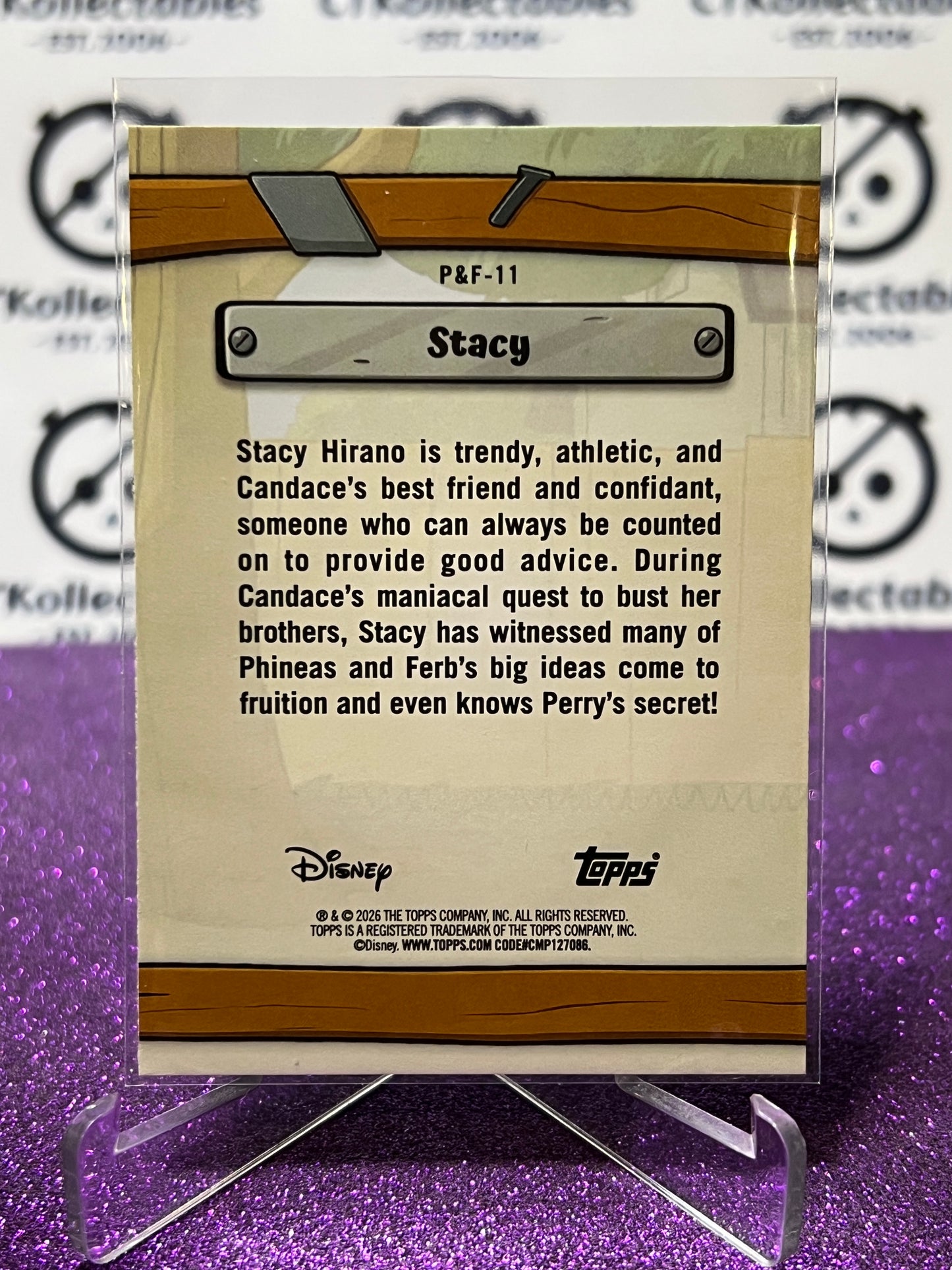 2026 DISNEY TOPPS NEON STACY # P & F-11 NON-FOIL CARD
