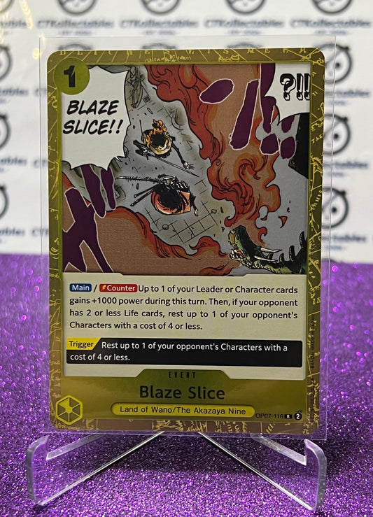 2024 ONE PIECE BLAZE SLICE # OP07-116 R FOIL 500 YEARS IN THE FUTURE TRADING GAME CARD