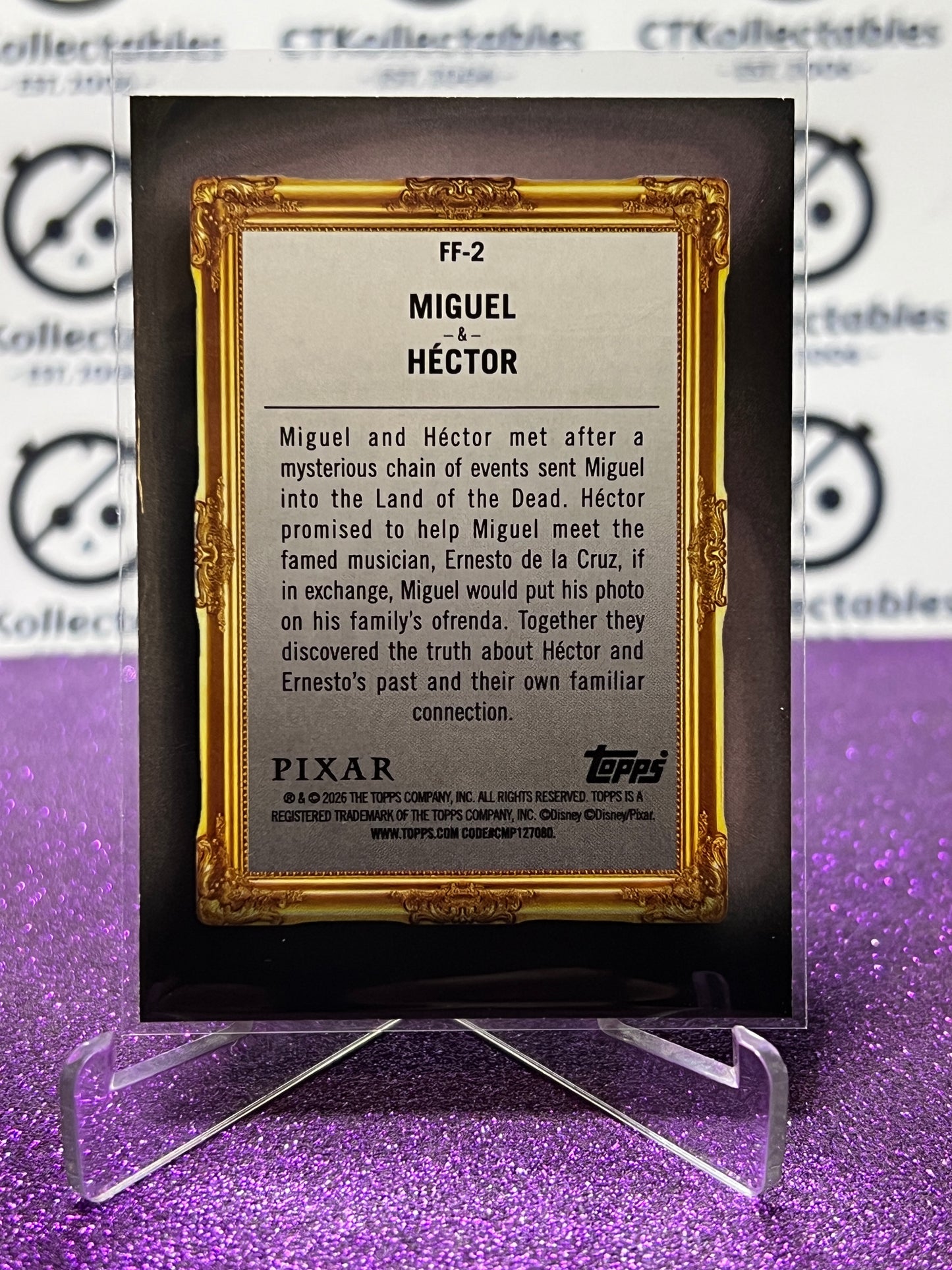 2026 DISNEY TOPPS NEON MIGUEL & HECTOR # FF-2  NON-FOIL CARD