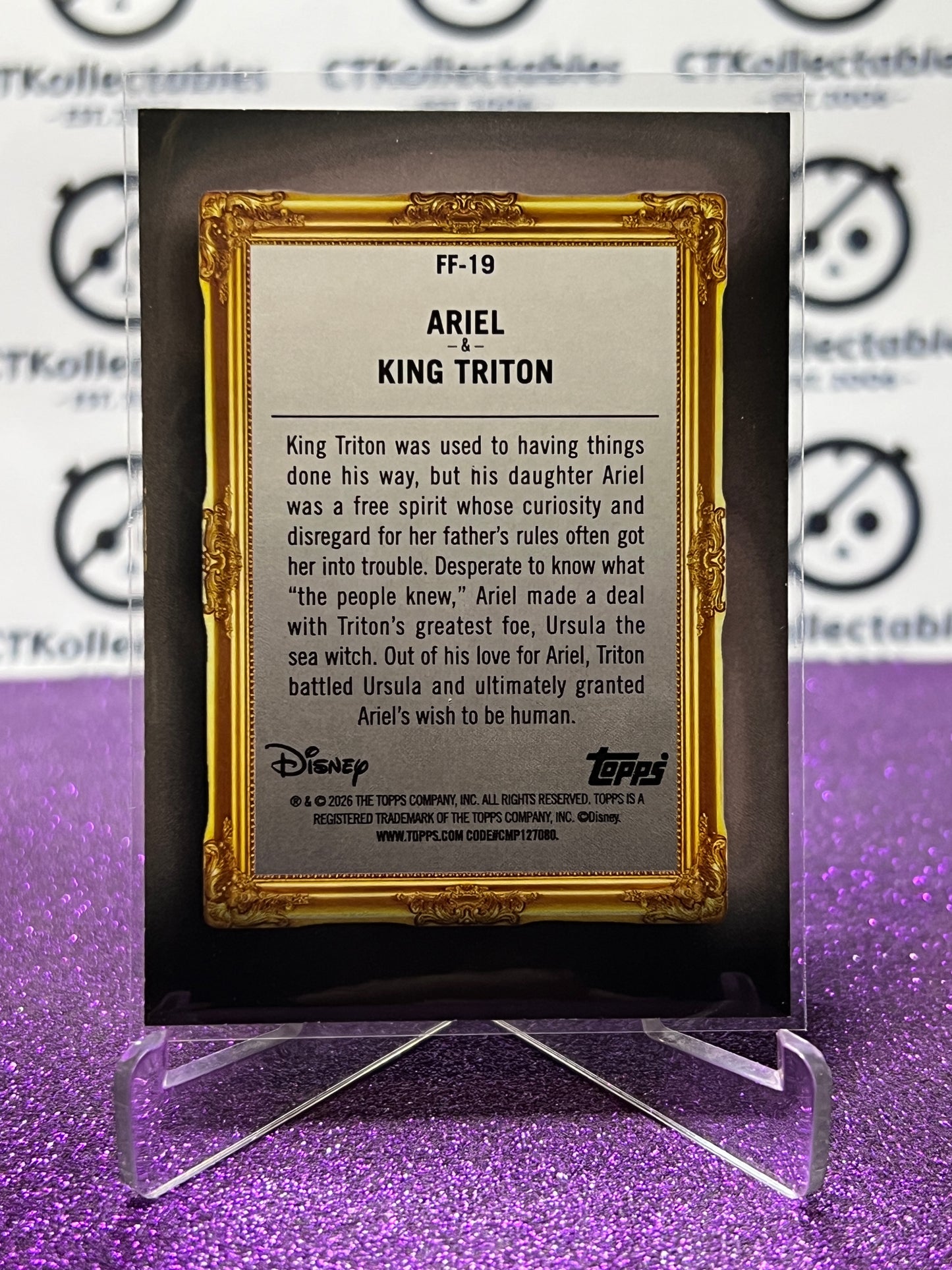 2026 DISNEY TOPPS NEON ARIEL & KING TRITON # FF-19  NON-FOIL CARD