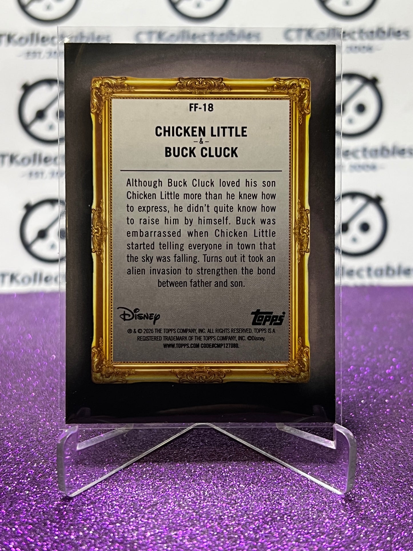 2026 DISNEY TOPPS NEON CHICKEN LITTLE & BUCK CLUCK # FF-18  NON-FOIL CARD