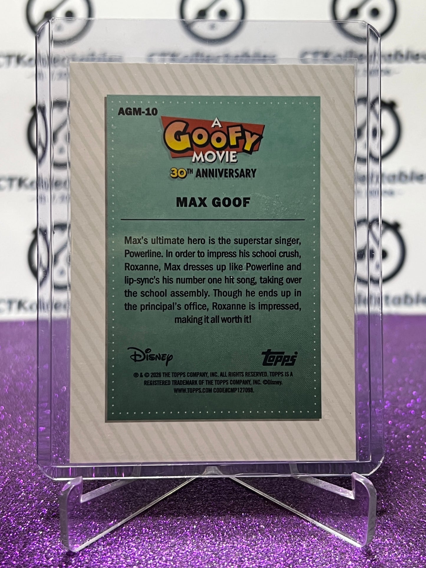 2026 DISNEY TOPPS NEON MAX GOOF # AGM-10 GOOFY MOVIE NON-FOIL CARD