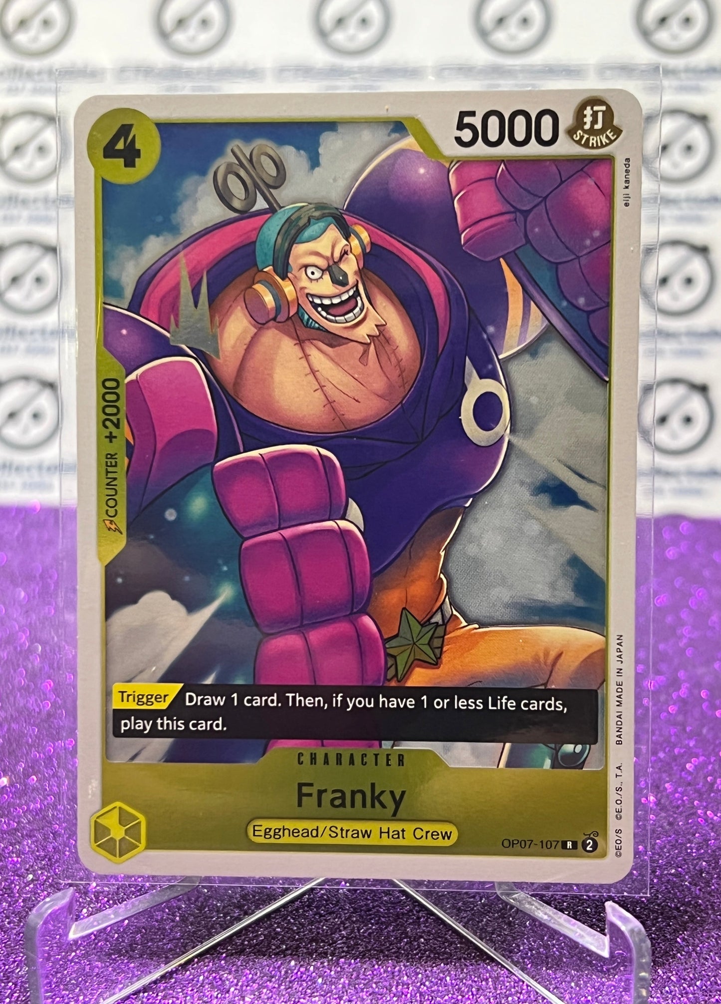 2024 ONE PIECE FRANKY # OP07-107 R FOIL 500 YEARS IN THE FUTURE CARD