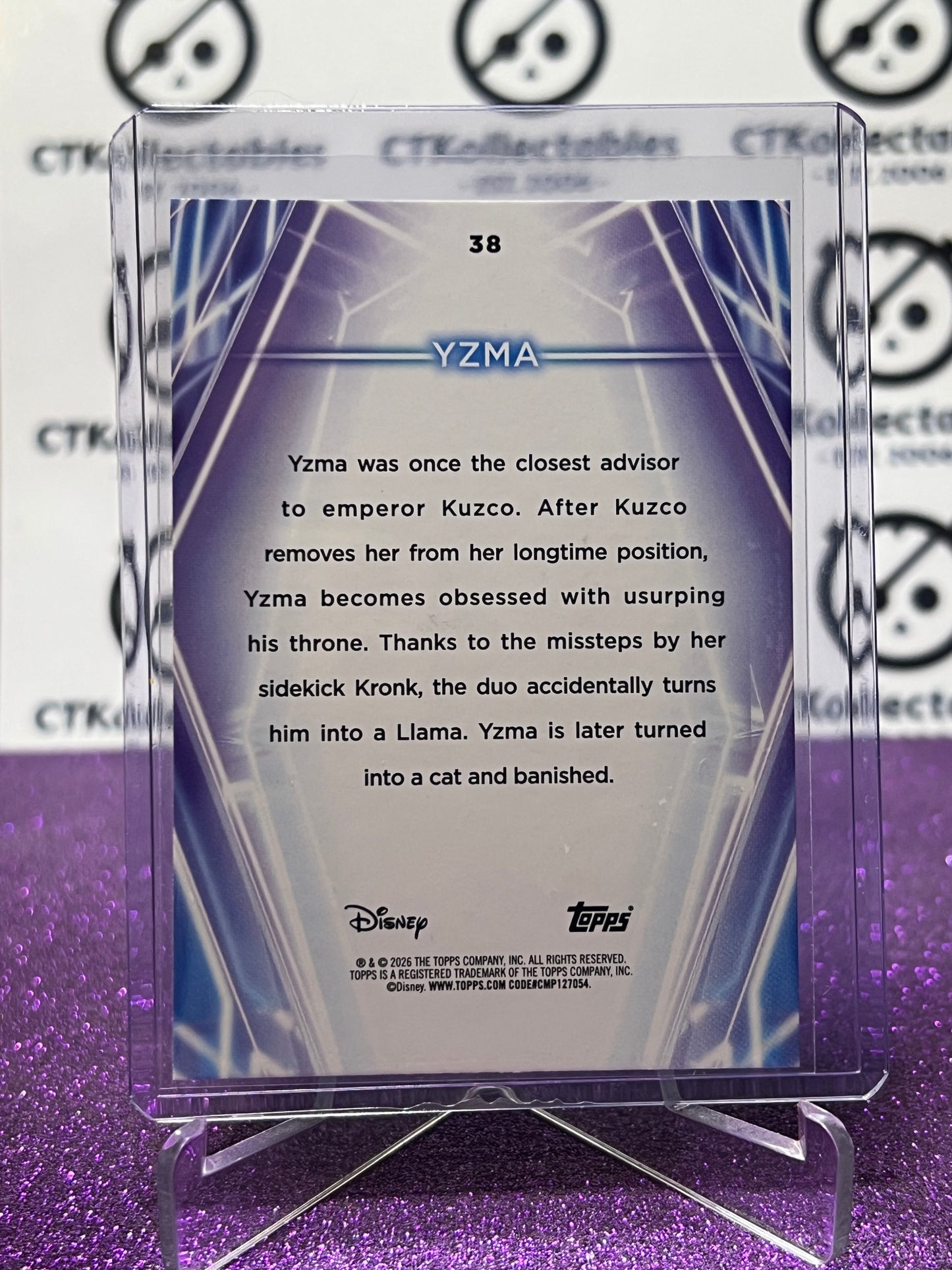 2026 DISNEY TOPPS NEON YZMA # 38 SNOW CAP PARALLEL FOIL CARD