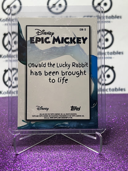 2026 DISNEY TOPPS NEON EPIC MICKEY # EM-5 OSWALD RABBIT FOIL CARD