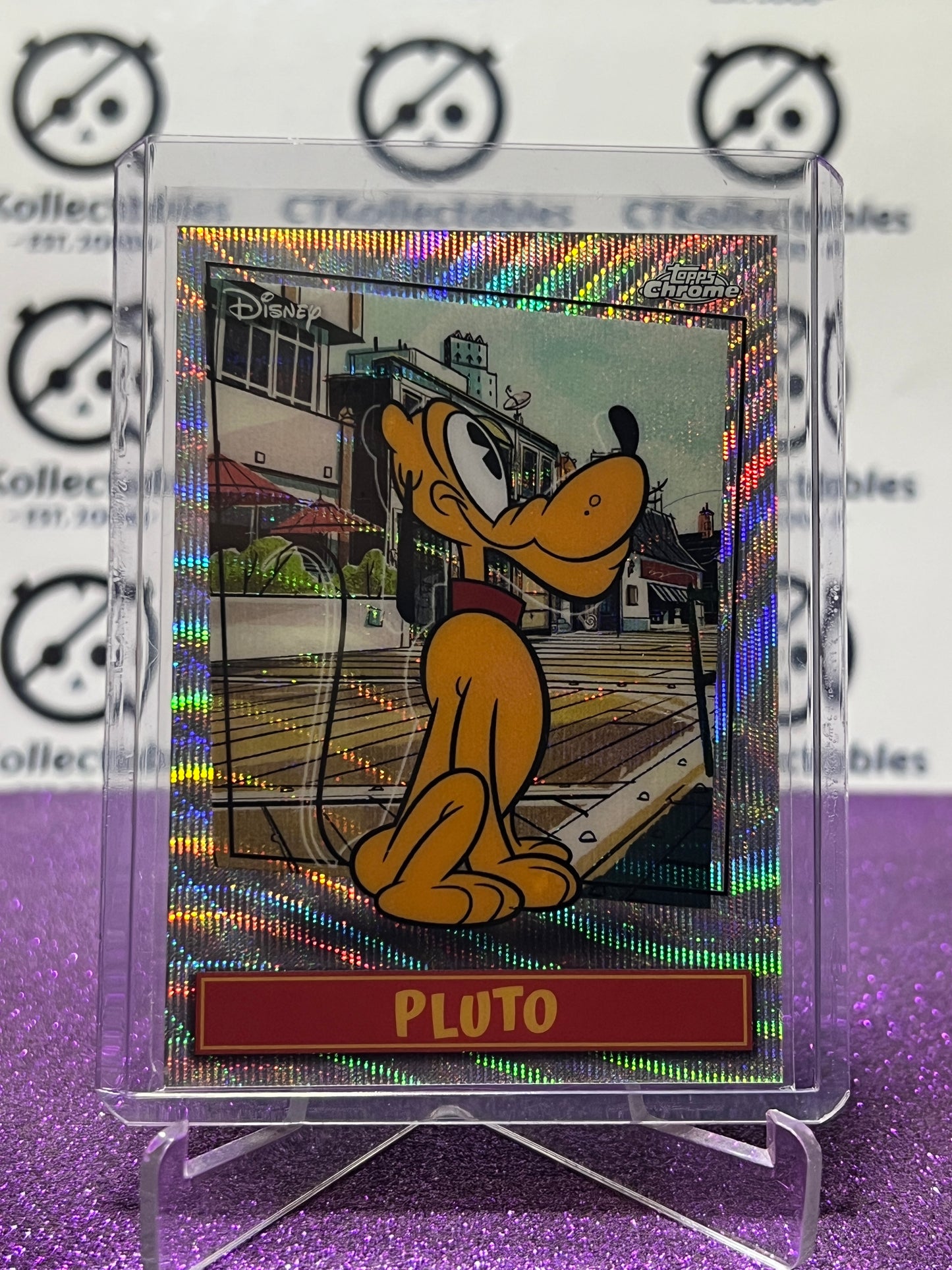 2026 DISNEY TOPPS NEON PLUTO # MSSP-21 SHORT PRINT RARE FOIL CARD