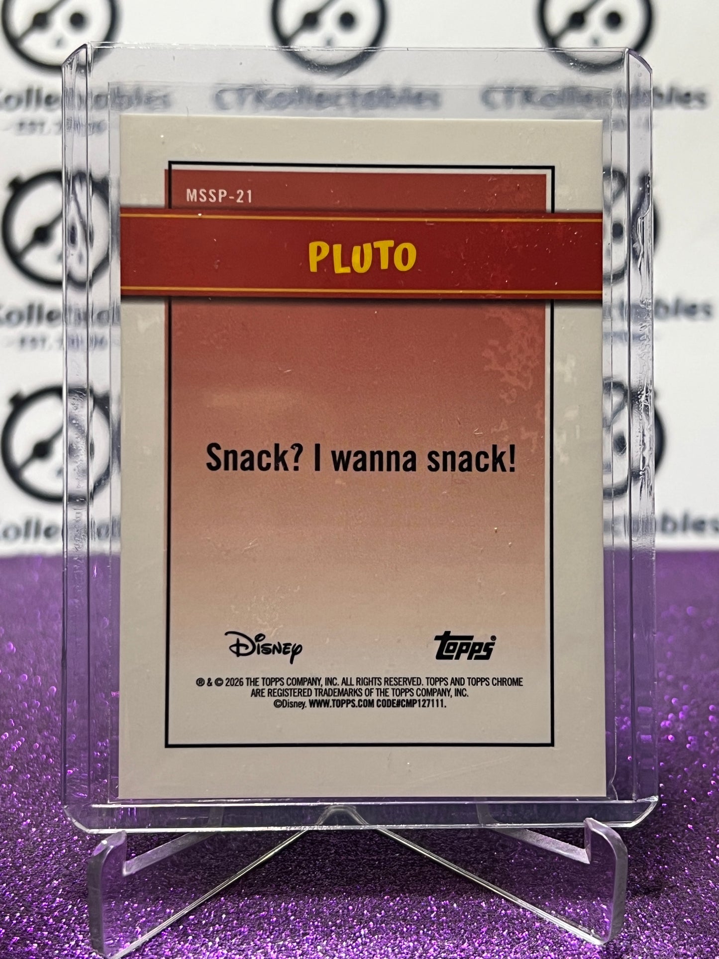 2026 DISNEY TOPPS NEON PLUTO # MSSP-21 SHORT PRINT RARE FOIL CARD