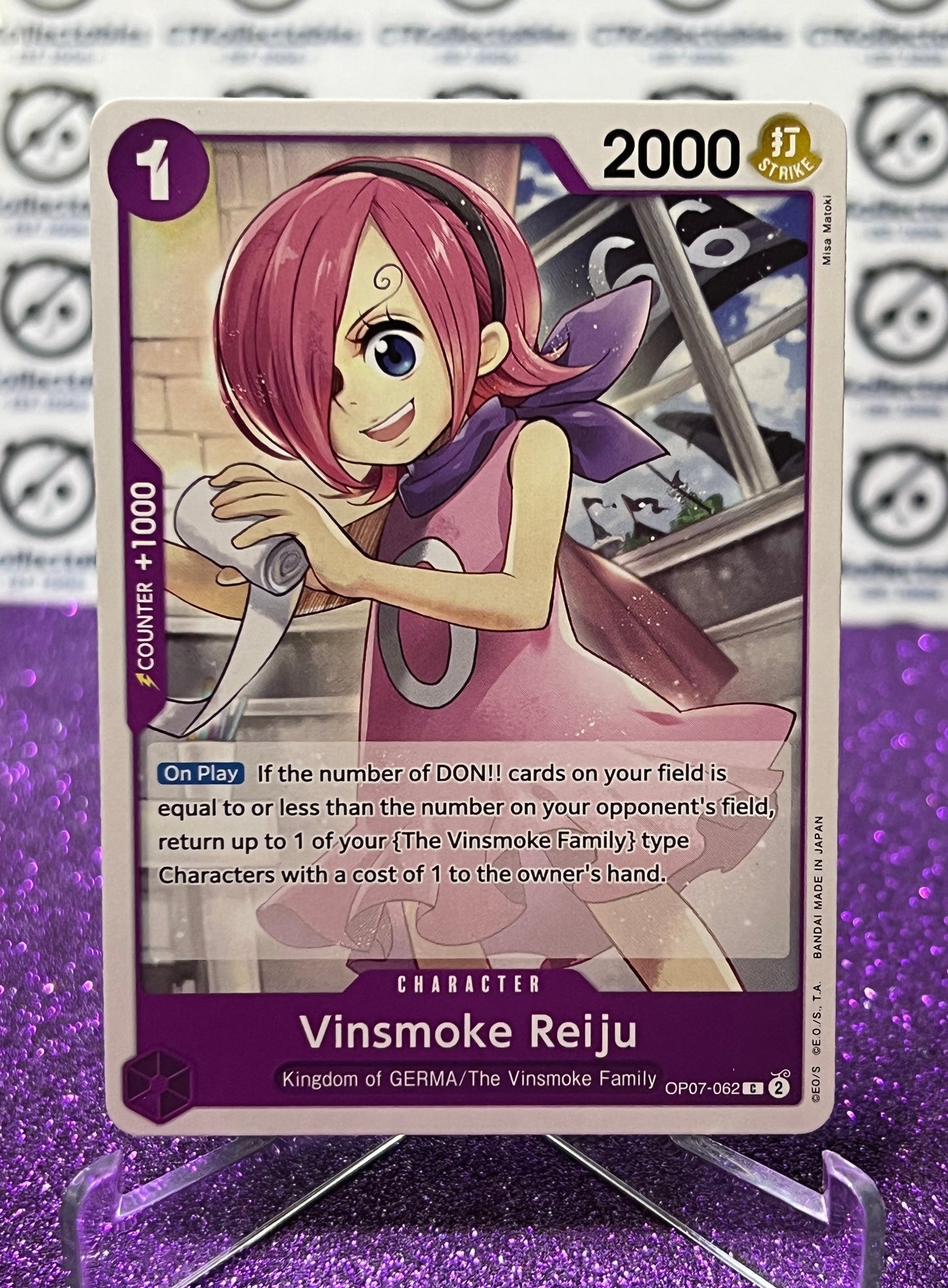 2024 ONE PIECE VINSMOKE REIJU # OP07-062 C 500 YEARS IN THE FUTURE TRADING GAME CARD