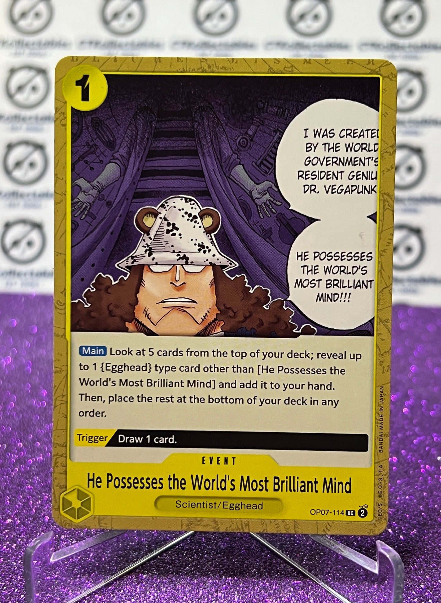 2024 ONE PIECE HE POSSESSES THE WORLD'S MOST BRILLIANT MIND # OP07-114 UC 500 YEARS IN THE FUTURE TRADING GAME CARD