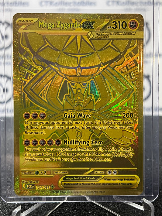MEGA ZYGARDE EX # 124/088 GOLD MEGA EVOLUTION PERFECT ORDER POKEMON CARD