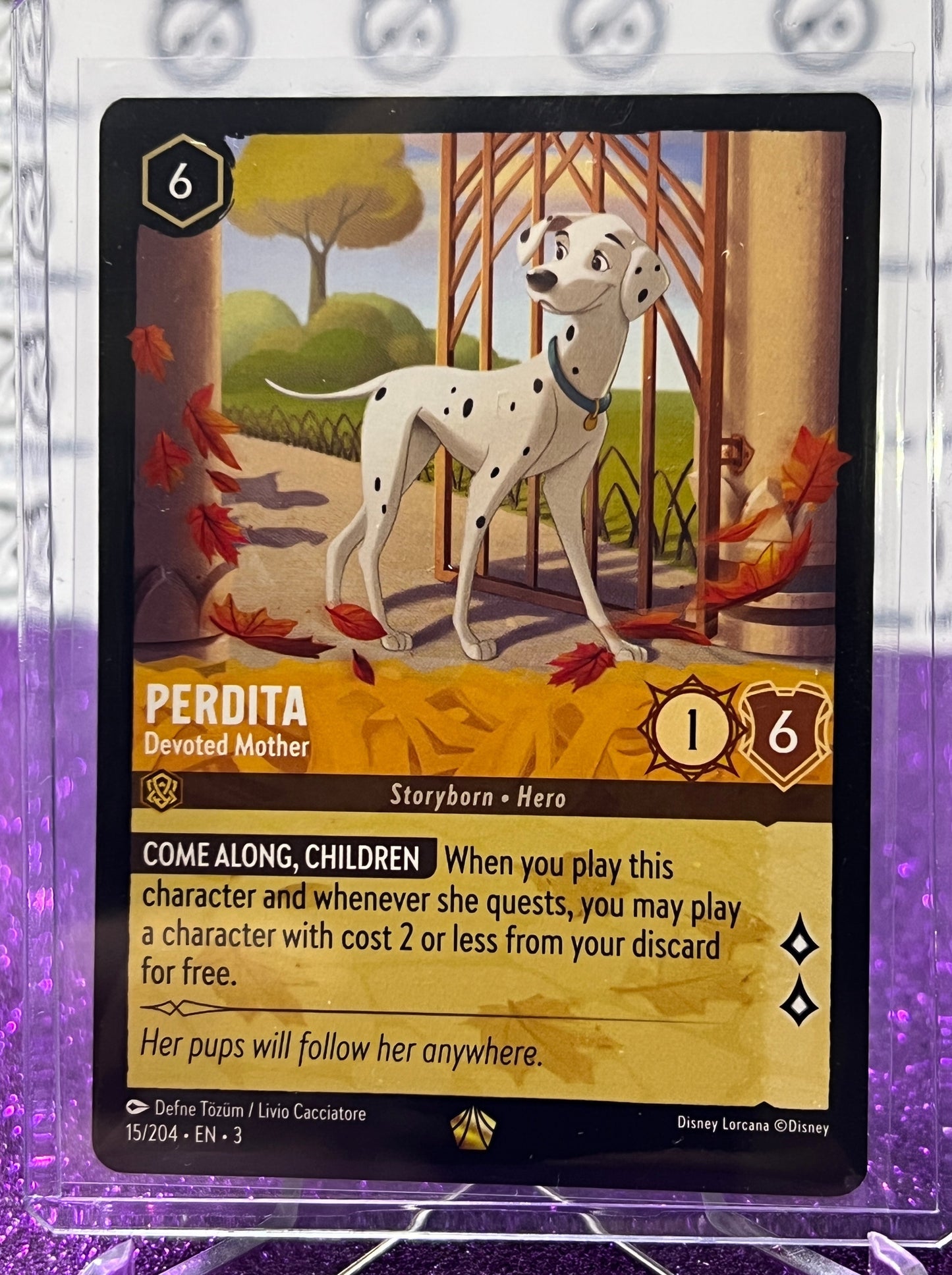 2024 DISNEY LORCANA INTO THE INKLANDS PERDITA # 15/204 LEGENDARY GOLD NON-FOIL