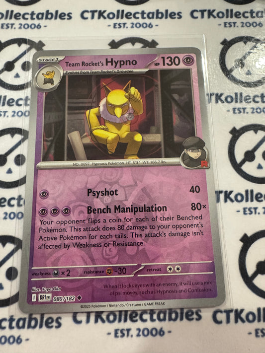 Team Rocket's Hypno Reverse Holo #080/182 Scarlet & Violet Destined Rivals