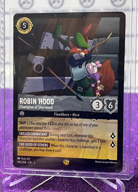 2024 DISNEY LORCANA INTO THE INKLANDS ROBIN HOOD # 190/204 LEGENDARY GOLD NON-FOIL