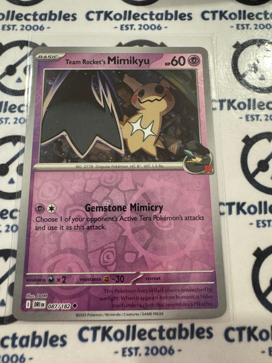 Team Rocket's Mimikyu Reverse Holo #087/182 Scarlet & Violet Destined Rivals