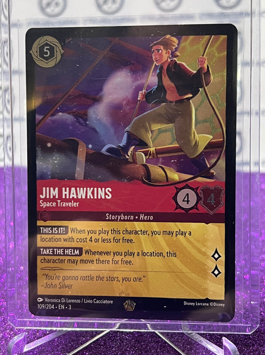 2024 DISNEY LORCANA INTO THE INKLANDS JIM HAWKINS # 109/204 LEGENDARY GOLD FOIL