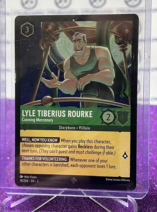 2024 DISNEY LORCANA INTO THE INKLANDS LYLE TIBERIUS ROURKE # 78/204 SUPER RARE FOIL