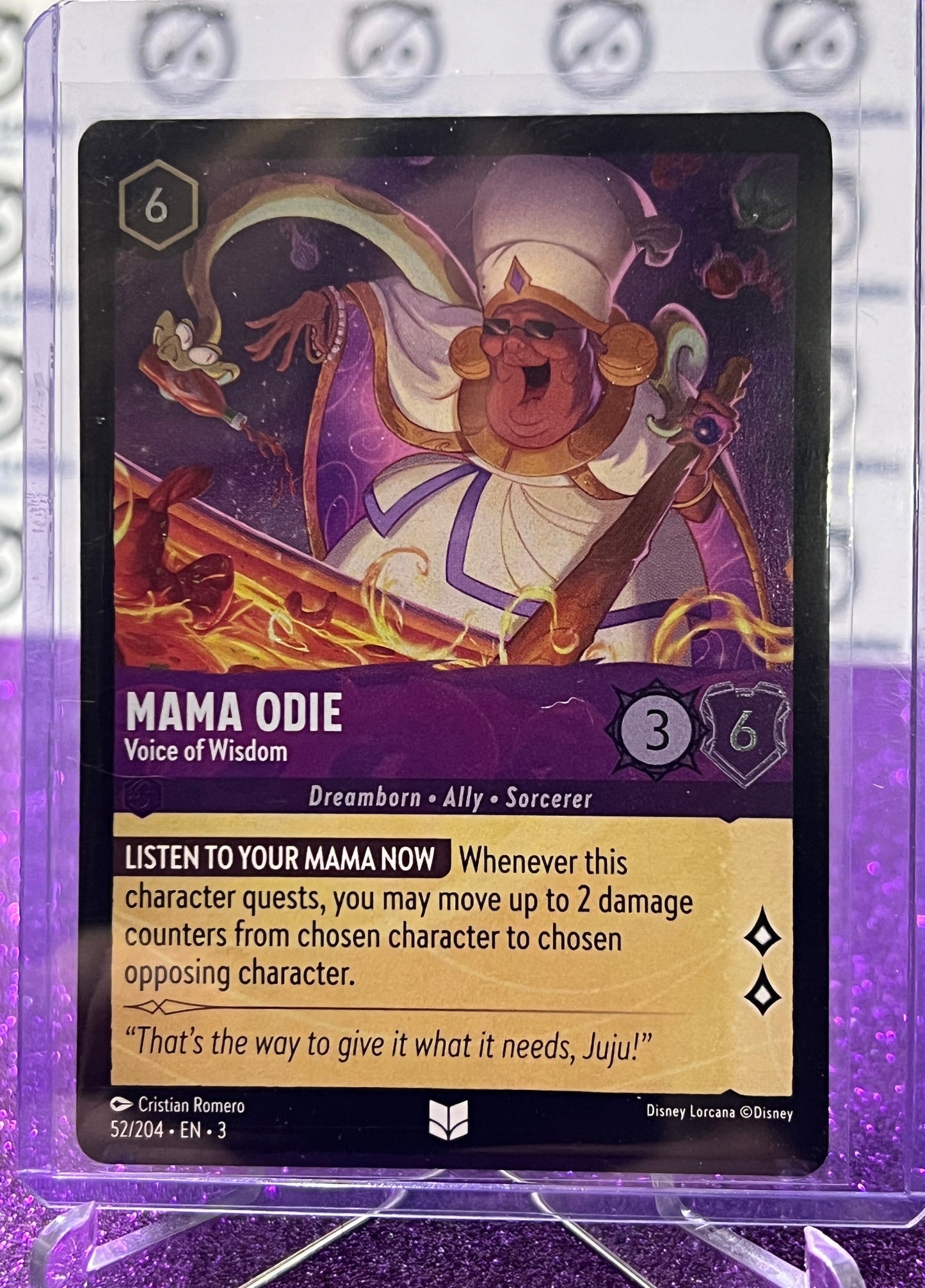 2024 DISNEY LORCANA INTO THE INKLANDS MAMA ODIE # 52/204 UNCOMMON FOIL CARD