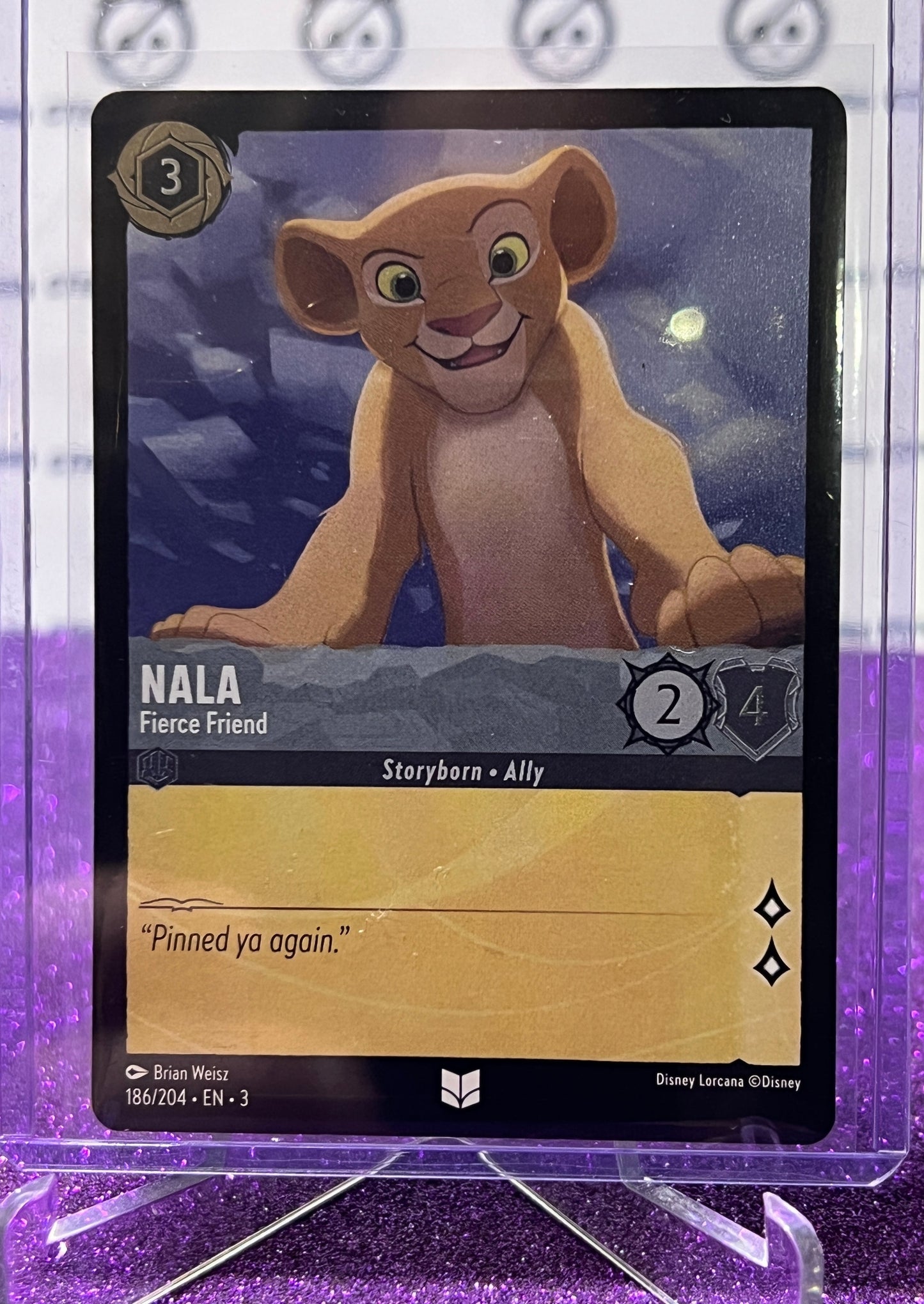 2024 DISNEY LORCANA INTO THE INKLANDS NALA # 186/204 UNCOMMON FOIL CARD