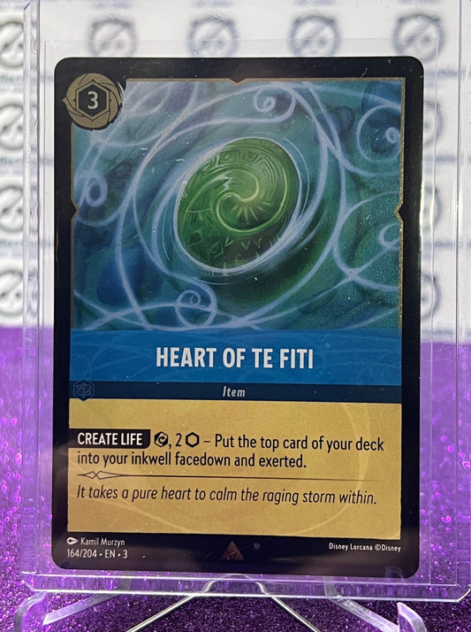 2024 DISNEY LORCANA INTO THE INKLANDS HEART OF TE FITI # 164/204 RARE FOIL CARD