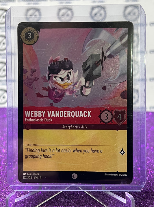 2024 DISNEY LORCANA INTO THE INKLANDS WEBBY VANDERQUACK # 127/204 COMMON FOIL CARD