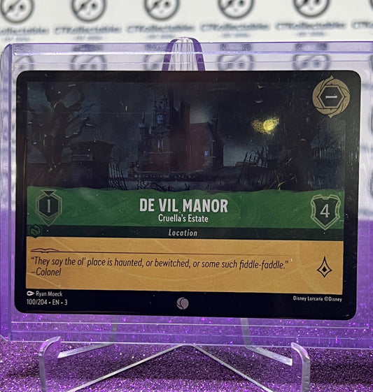 2024 DISNEY LORCANA INTO THE INKLANDS DE VIL MANOR # 100/204 COMMON FOIL GAME CARD