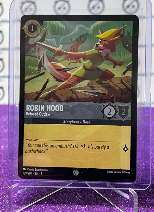 2024 DISNEY LORCANA INTO THE INKLANDS ROBIN HOOD # 189/204 COMMON FOIL GAME CARD