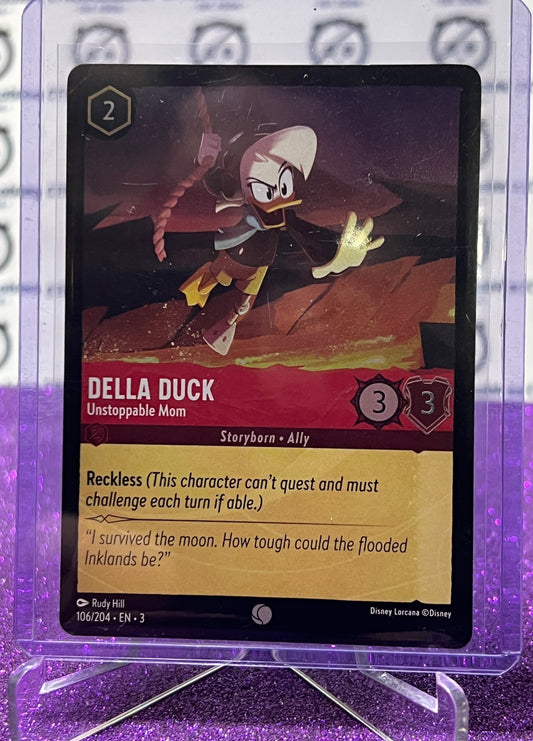 2024 DISNEY LORCANA INTO THE INKLANDS DELLA DUCK # 106/204 COMMON FOIL GAME CARD