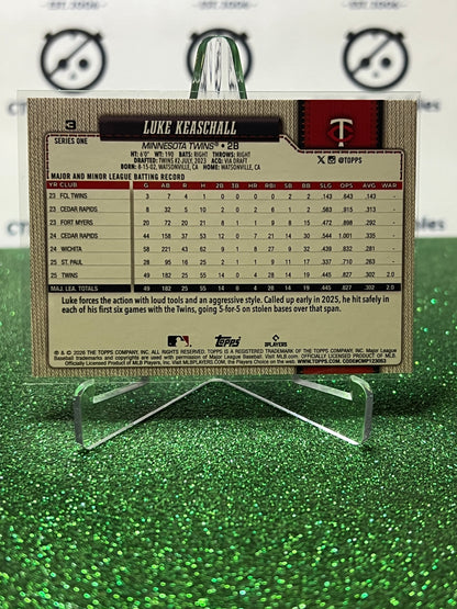 2026 TOPPS 75 LUKE KEASCHALL # 3 PARALLEL RC MINNESOTA TWINS BASEBALL CARD