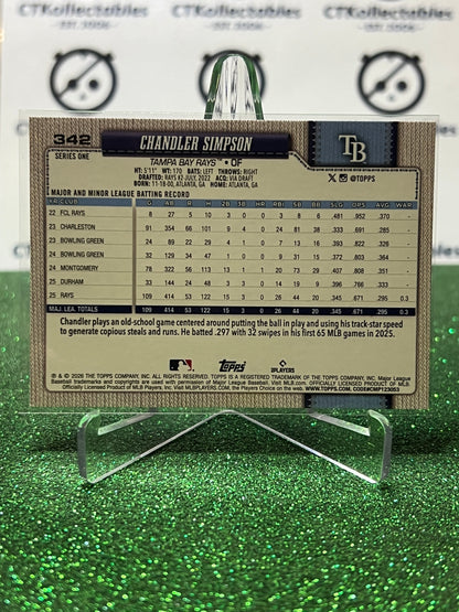 2026 TOPPS 75 CHANDLER SIMPSON # 342 FUTURE STARS FOIL TAMPA BAY RAYS BASEBALL CARD