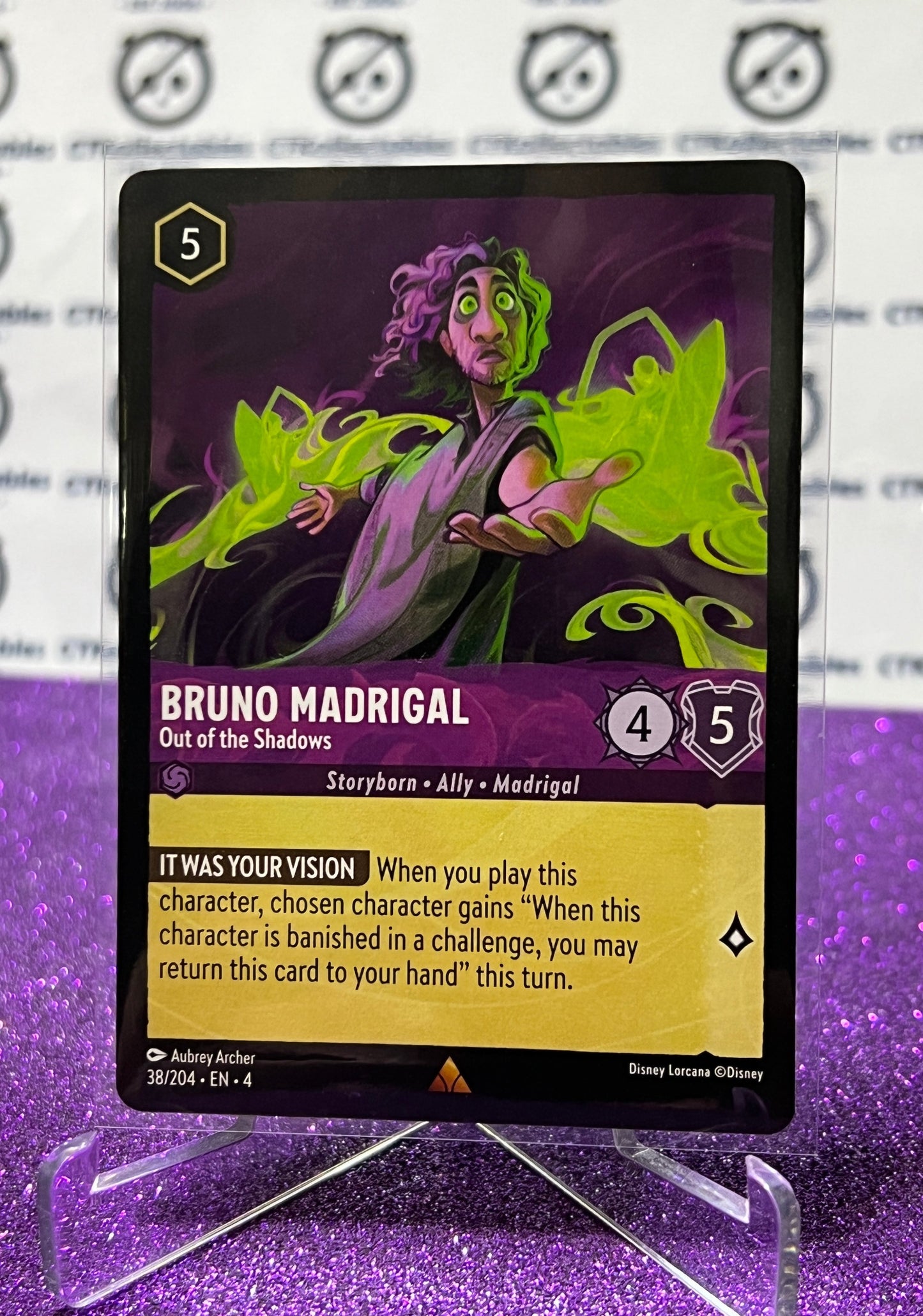 2024 DISNEY LORCANA URSULA'S RETURN BRUNO MADRIGAL # 38/204  RARE NON-FOIL GAME CARD