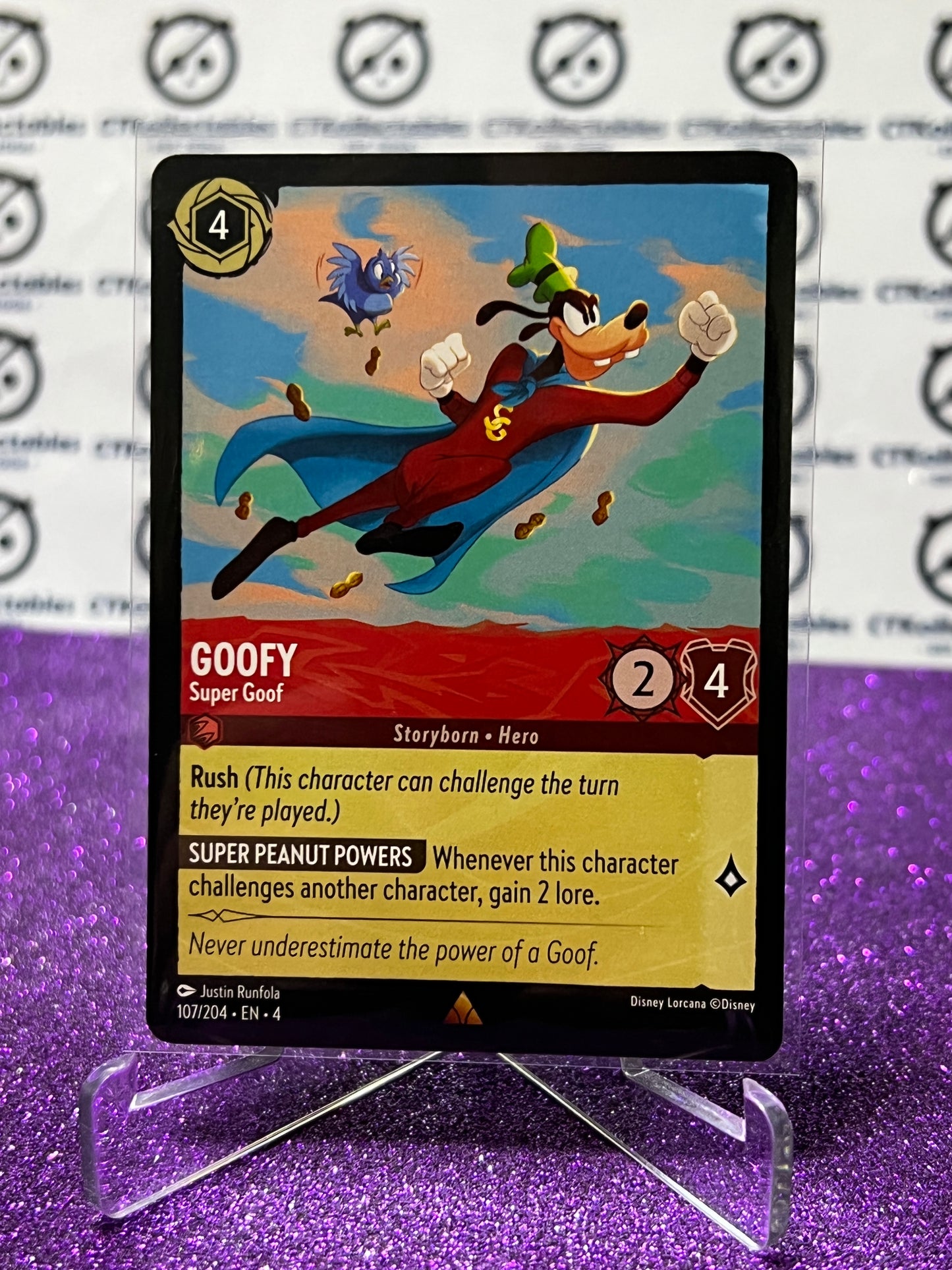 2024 DISNEY LORCANA URSULA'S RETURN GOOFY # 107/204  RARE NON-FOIL GAME CARD