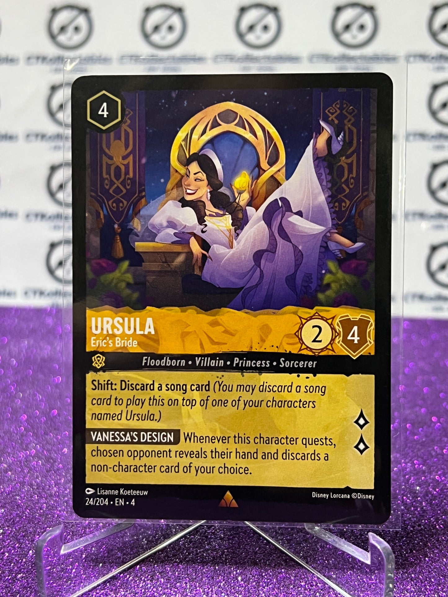 2024 DISNEY LORCANA URSULA'S RETURN URSULA # 24/204  RARE NON-FOIL GAME CARD