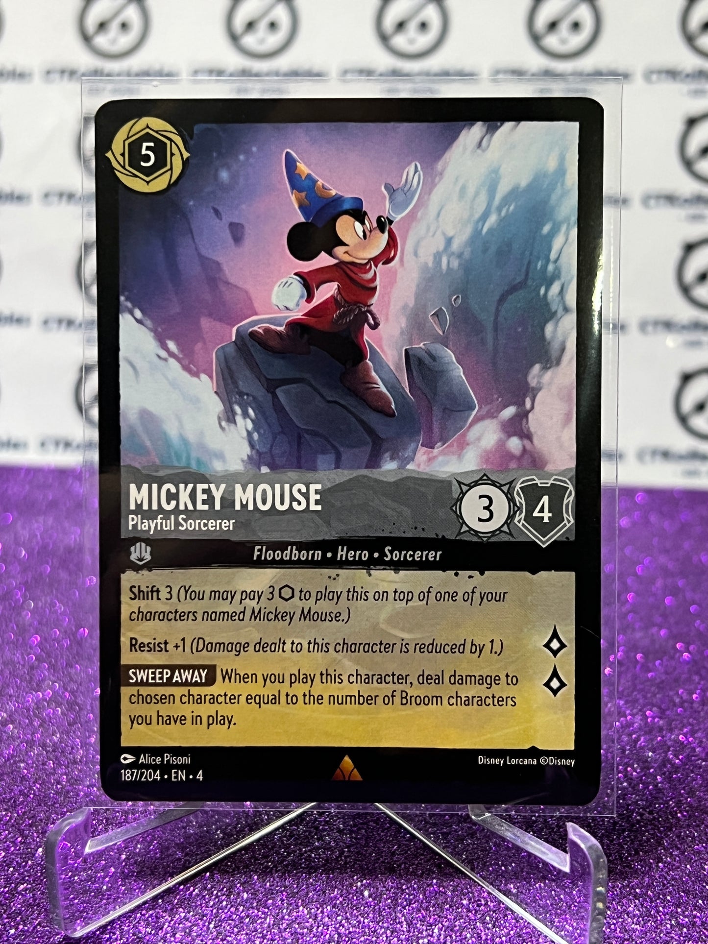 2024 DISNEY LORCANA URSULA'S RETURN MICKEY MOUSE # 187/204  RARE NON-FOIL GAME CARD