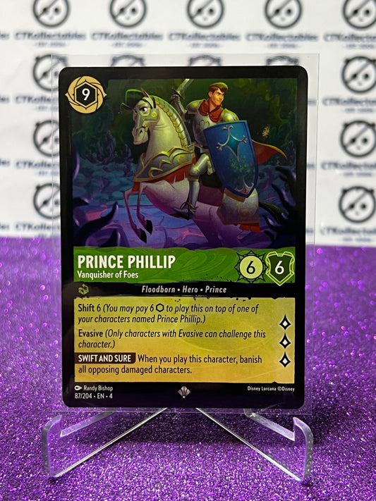 2024 DISNEY LORCANA URSULA'S RETURN PRINCE PHILLIP # 87/204 SUPER RARE NON-FOIL GAME CARD