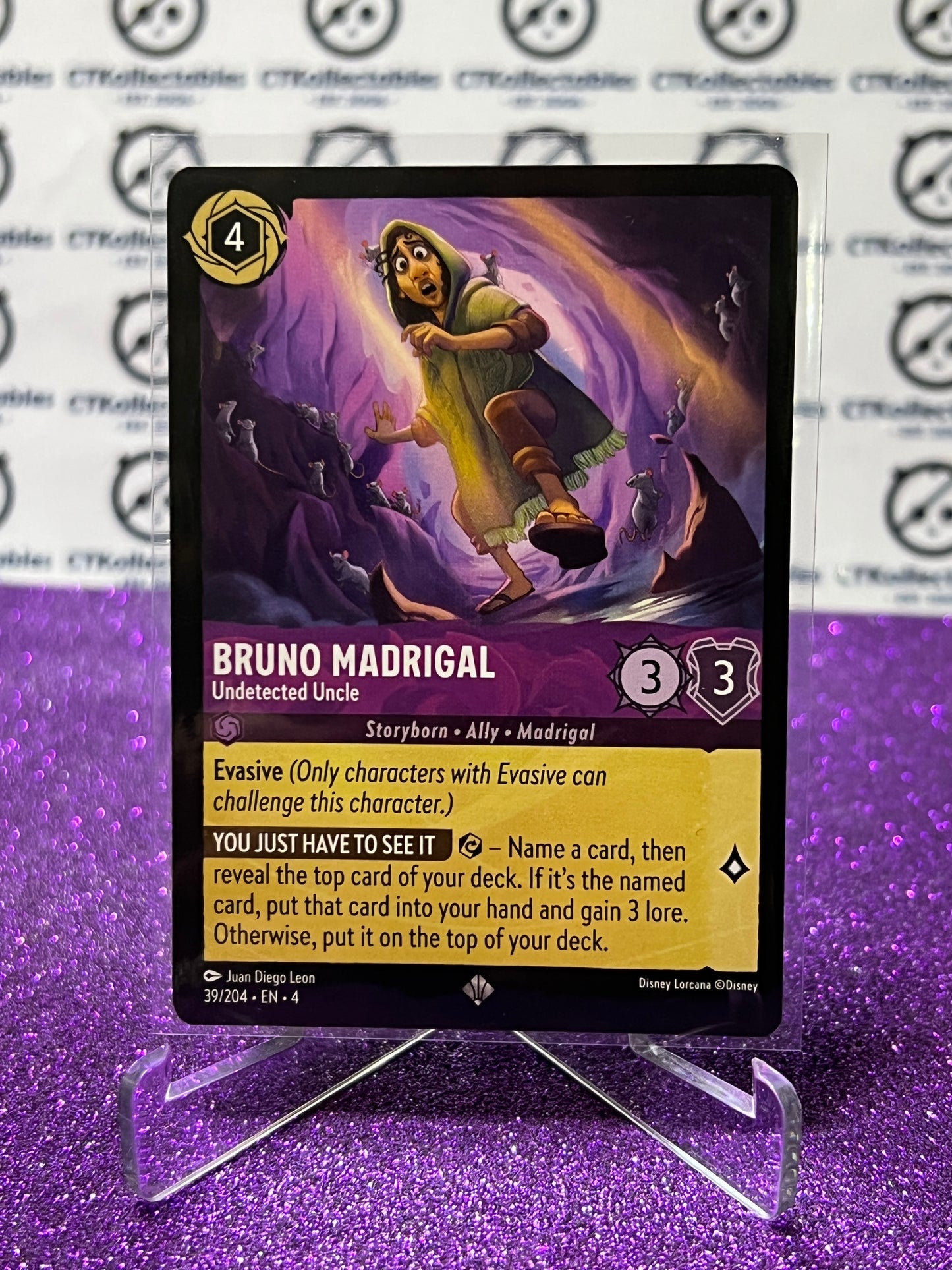 2024 DISNEY LORCANA URSULA'S RETURN BRUNO MADRIGAL # 39/204 SUPER RARE NON-FOIL GAME CARD