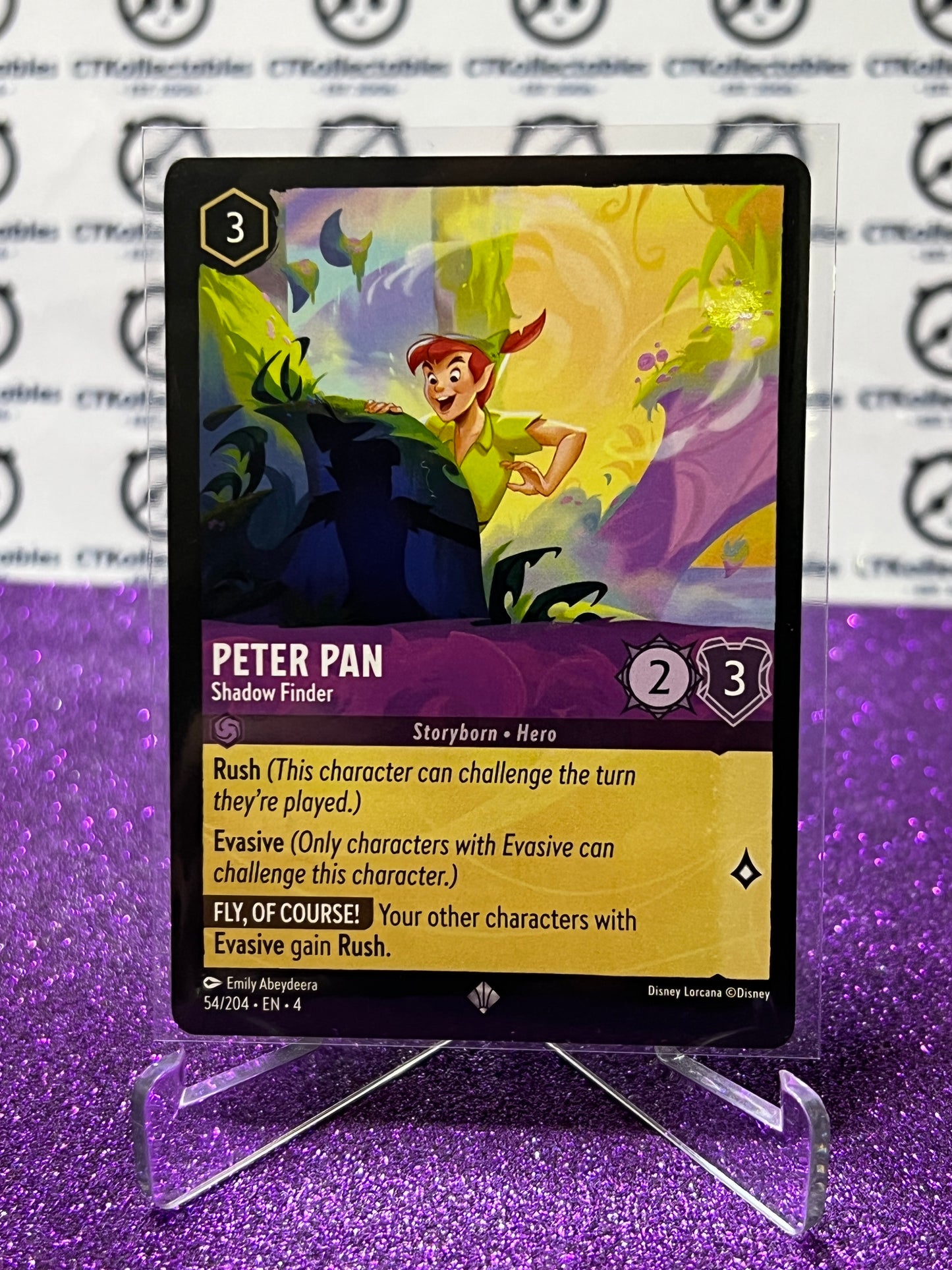 2024 DISNEY LORCANA URSULA'S RETURN PETER PAN # 54/204 SUPER RARE NON-FOIL GAME CARD