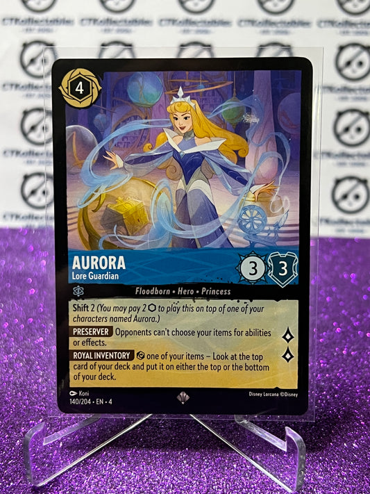 2024 DISNEY LORCANA URSULA'S RETURN AURORA # 140/204 SUPER RARE NON-FOIL GAME CARD