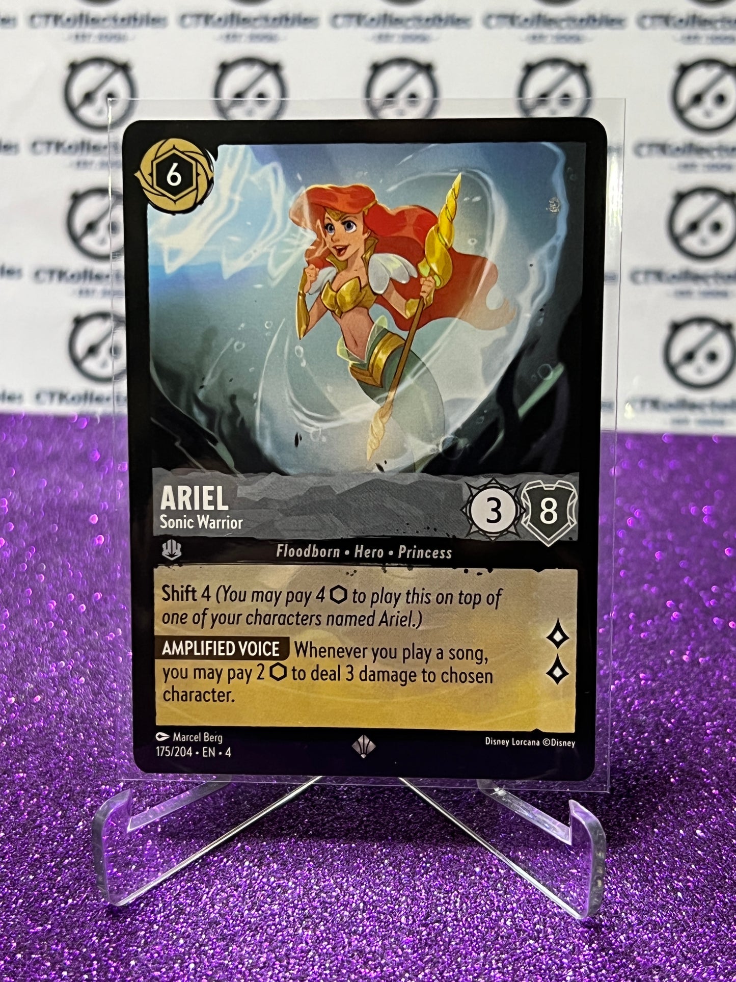 2024 DISNEY LORCANA URSULA'S RETURN ARIEL # 175/204 SUPER RARE NON-FOIL GAME CARD