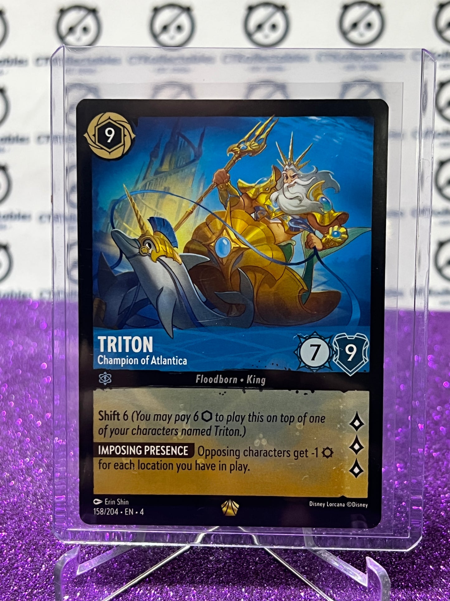 2024 DISNEY LORCANA URSULA'S RETURN TRITON # 158/204 LEGENDARY GOLD NON-FOIL GAME CARD