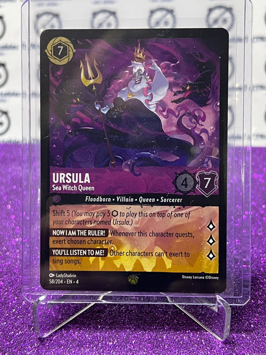 2024 DISNEY LORCANA URSULA'S RETURN URSULA SEA WITCH QUEEN # 58/204 LEGENDARY GOLD FOIL