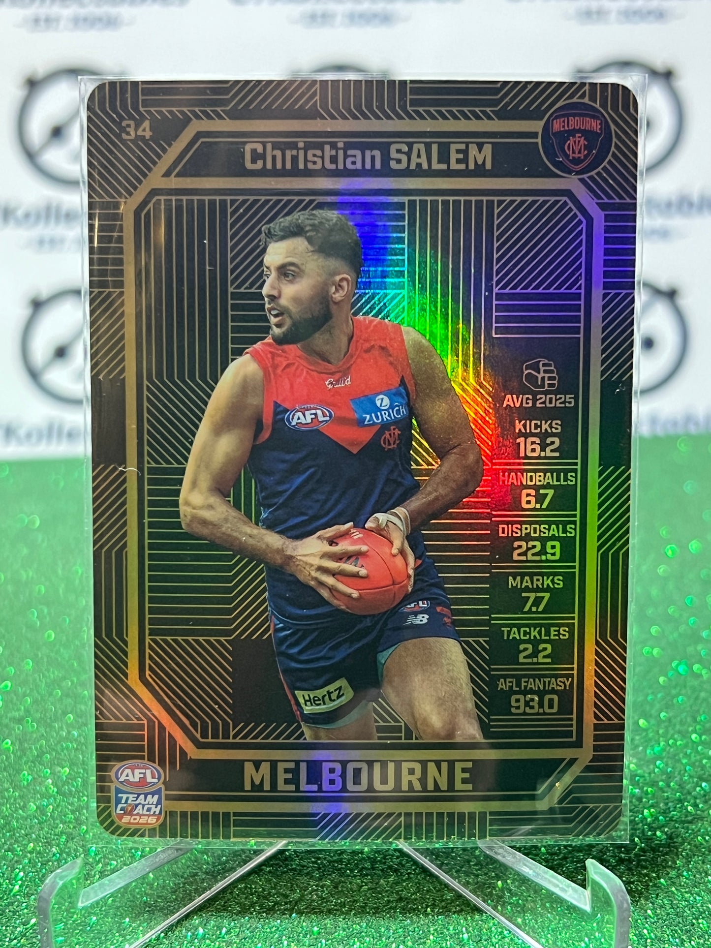 2026 AFL TEAMCOACH CHRISTIAN SALEM # 34 BRONZE MELBOURNE DEMONS
