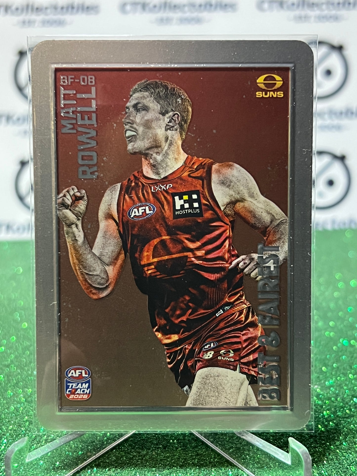 2026 AFL TEAMCOACH MATT ROWELL # BF-08 SILVER BEST & FAIREST GC SUNS